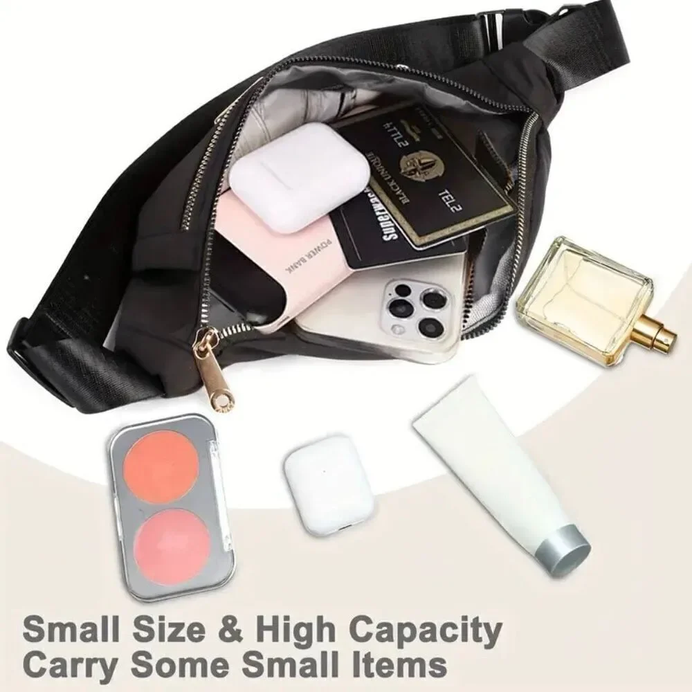NWT Gorgeous Grey Nylon Sling Bag Fanny Pack w Many Compartments double zipper